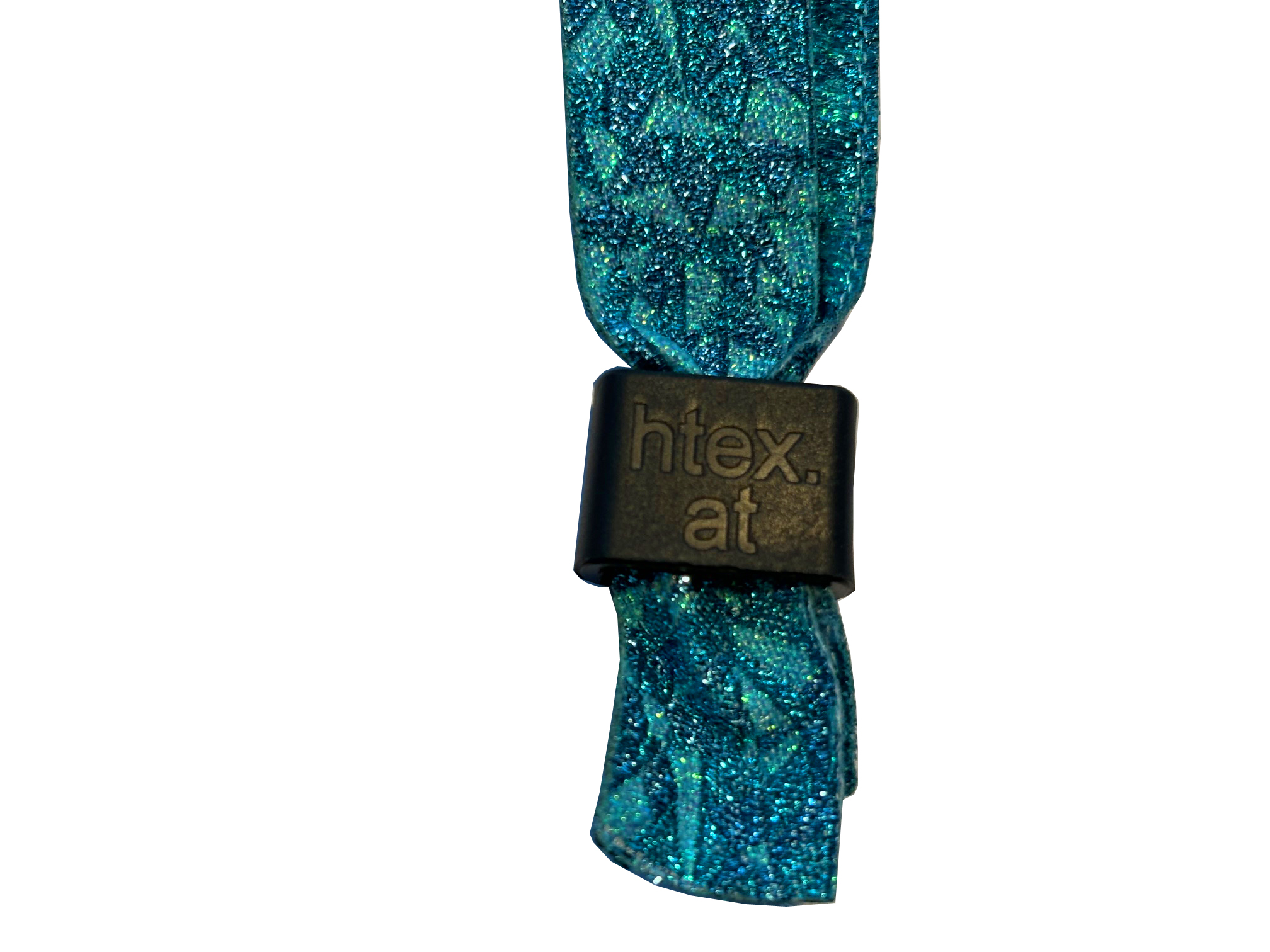 Woven festival wristband with glittering metallic yarn and safety lock. Woven festival wristband with glittering yarn and safety lock.