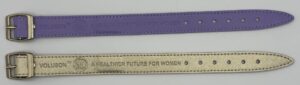 Custom RFID wristbands made from faux leather with embossing, buckle closure and embedded NFC chip